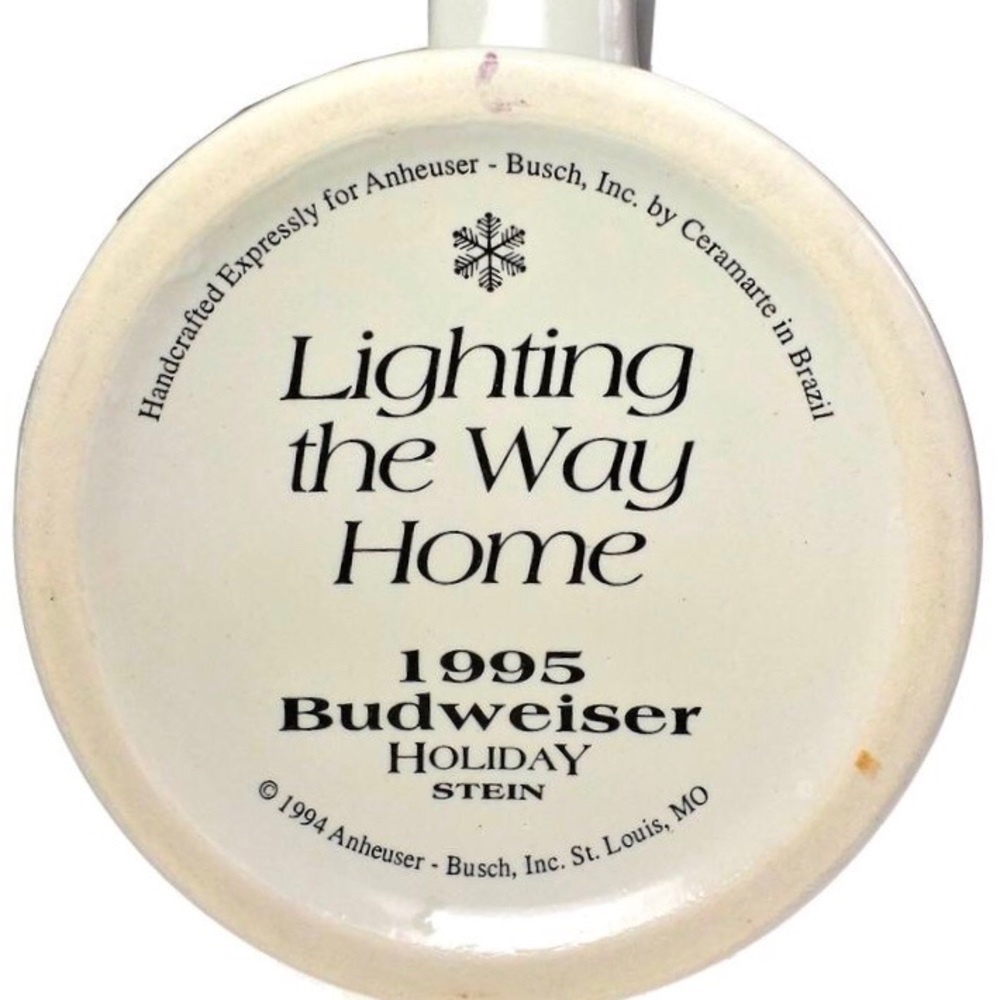 1995 Budweiser - “Lighting The Way Home” Holiday Stein - Picture 11 of 16